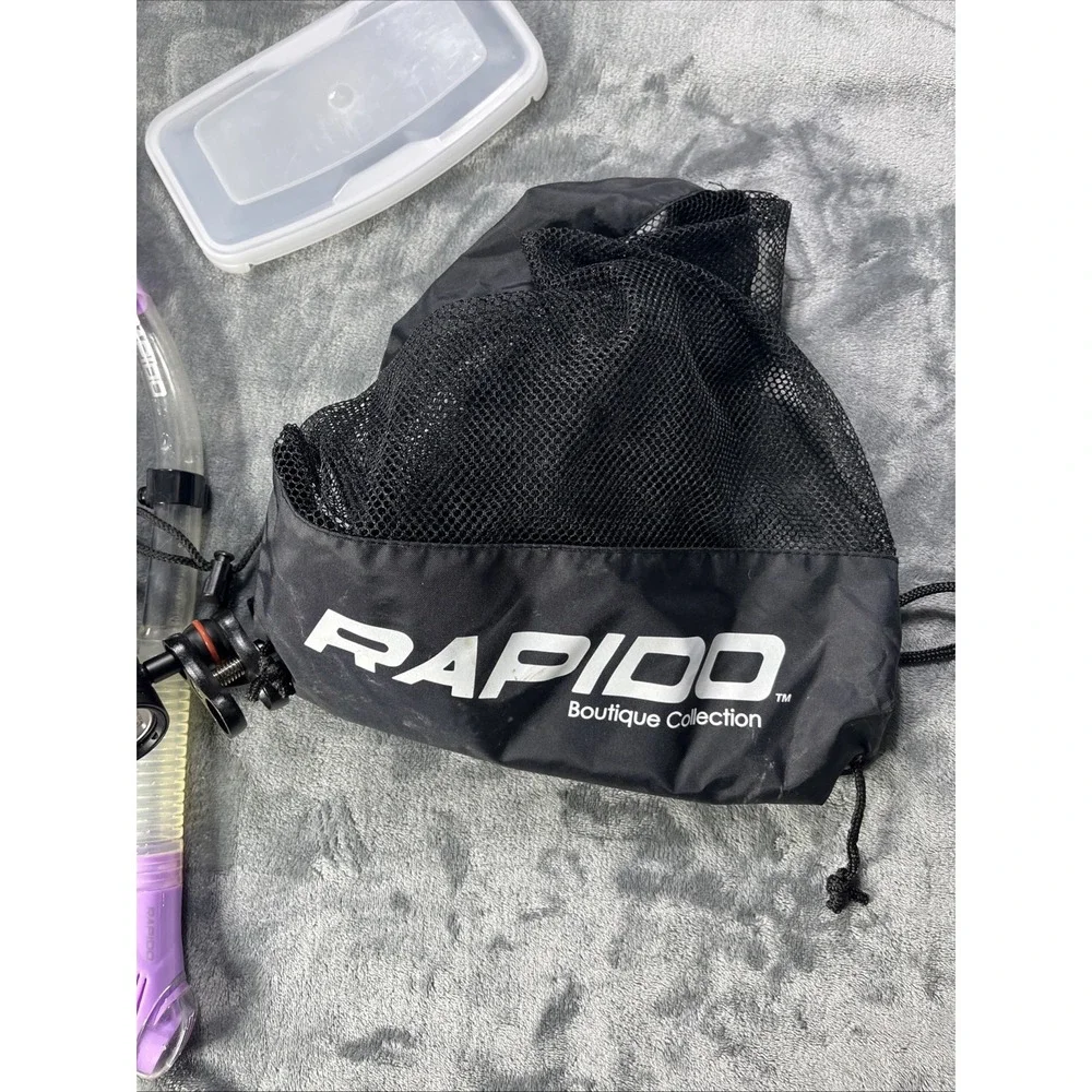 Rapido Boutique Bundle Flipper XL 9-11 Underwater Light Socks Travel Bag Snorkel